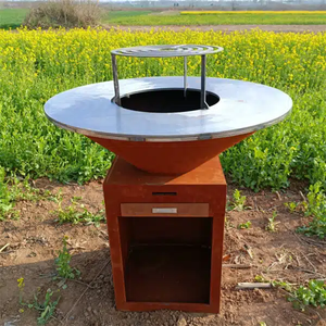 Barbecue moderne en acier Corten pour l'amusement en plein air dans la cour - Product Image 4