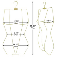 Cintre pour maillot de bain LINDON en métal doré pour robe, bikini, lingerie, présentoir