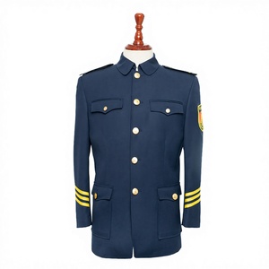 Uniforme de sécurité et de portier de haute qualité pour hommes et femmes, <span class=keywords><strong>col</strong></span> chinois, tissu TR, antistatique, anti-boulochage, gaufré, sans couture - Product Image 1