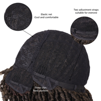 Wig Dreadlock Alami Lembut Pendek, Rambut Keriting Afro Sintetis, Faux Locs Kepang Crochet Tanpa Lem, Kepadatan 150%, Buatan Mesin