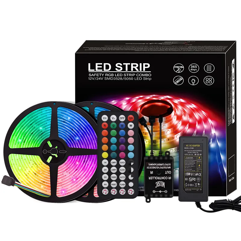 格安12V 5050 RGB LEDストリップIP44 18leds/mLEDライトストリップパーティーRGBキット