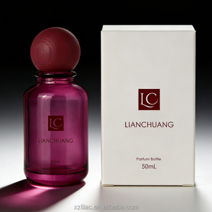 Elegante Botella de <span class=keywords><strong>Perfume</strong></span> para <span class=keywords><strong>Mujer</strong></span> de 100 ml, Botella de Vidrio Mate con Emblema Personalizado, Tapa Roja y Caja de Regalo Cilíndrica - Product Image 4