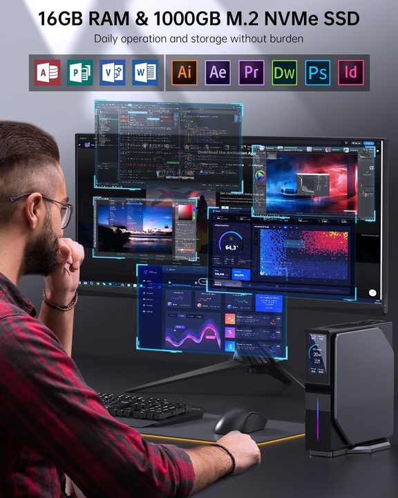 CYX S1 Mini PC with LCD Screen - Intel Alder Lake-n95