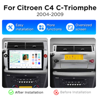 Radio para Auto Junsun con Carplay Inalámbrico para Citroen C4 C-Quatre C-Triomphe 2004-2009, Sistema de Navegación GPS Android, Reproductor Multimedia