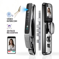 Serrure intelligente automatique Tuya, reconnaissance faciale et reconnaissance d'empreintes digitales, adaptée aux portes en aluminium-bois, connexion Wi-Fi