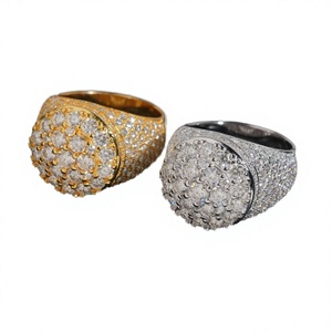 Anillos de Plata 925 Chapados en Oro con Incrustaciones de Moissanita VVS Estilo Hip Hop Personalizados, Certificados por GRA, Venta Caliente RTS, China - Product Image 4