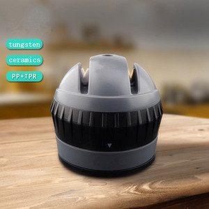 Aiguiseur de couteaux manuel rouge avec base à ventouse, multi-grains, en acier tungstène ABS, pour usage en cuisine - Product Image 3