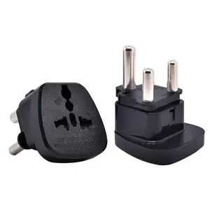 Global Power Plug to Large South Africa Plug Adapter 15A Universal Travel South Africa M Type with Safety Shutter Plug Adapter