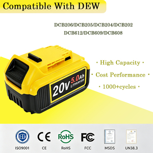 Batterie rechargeable durable pour la série de perceuses, scies circulaires, scies sauteuses et scies à chaîne DEW 20V - Product Image 1