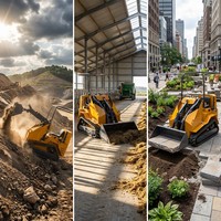 Chargeuse compacte sur chenilles YGZG 1350 mm à zone de contact au sol étendue, très stable, pour travaux en pente