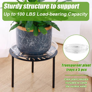 Support d'angle robuste en fer thermolaqué pour plantes d'intérieur/extérieur avec trous de drainage, idéal pour balcon et pot de fleurs - Vente en gros - Product Image 6