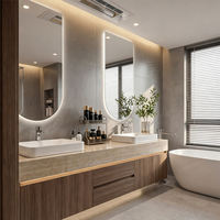 Meuble-lavabo flottant moderne de luxe de 72 pouces avec deux vasques