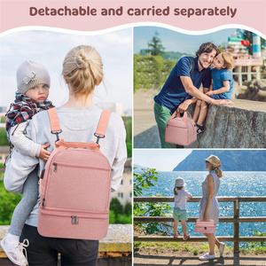 Double Layer Waterproof Polyester Breast Milk Cooler Bag Large Capacity Customizable Breast Pump <b>Backpack</b> for Moms - Product Image 5