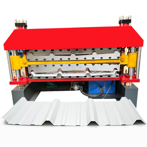 Machine automatique de presse de carrelage WADJAY rouleau double couche formant la machine pompe à moteur acier coloré 0.3-0.8mm épaisseur 1200mm - Product Image 1