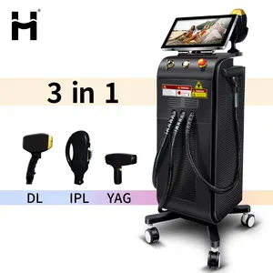 Hete Verkoop 3 In 1 Multifunctionele 808nm Diode Laser + Elight Schoonheidsmachine Dn Yag Wenkbrauw Wassen 808 Ontharingsmachine