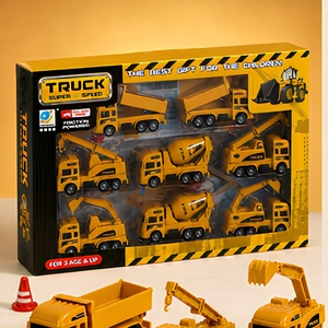 Camion de chantier en plastique moulé sous pression, modèle de grue et de bétonnière - Product Image 6