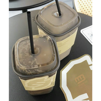 Bouteilles d'eau en plastique de 1l 300 ml avec logo personnalisé Bouteilles en plastique de jus de boisson lait thé café Emballage de bouteille en plastique de 12oz avec bouchons