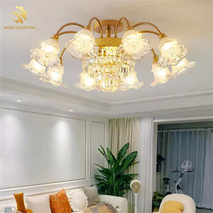 ヨーロッパ中世レトロゴールドクリスタルリビングルーム寝室天井ランプアメリカンクリエイティブマルチヘッド装飾シャンデリア - Product Image 2