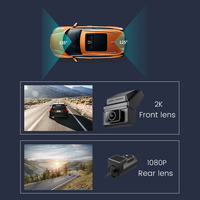 Caméra de tableau de bord 4G à 2 objectifs avec deux caméras HD 2K, WiFi, suivi GPS et surveillance mobile à distance Caméra de tableau de bord 4G pour voiture
