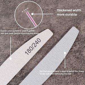 Vente en gros de limes à ongles demi-lune zèbre double face grain 80/80 réutilisables citron vert émeri coréen/japonais pour 100 180 Ongles Zebra Limes - Product Image 4