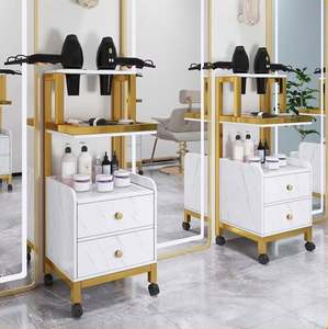 Gabinete de madera para peluquería, muebles de barbería con cajones de fábrica para estaciones de corte de pelo - Product Image 1