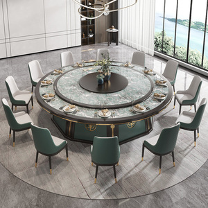 Điện rắn gỗ hiện đại vòng bàn ăn 2-người Câu Lạc Bộ đá tấm vô hình tự động lẩu bảng phòng riêng - Product Image 1