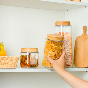 Premium <strong>Borosilicate</strong> Glass Food Storage Container Set <strong>With</strong> Bamboo <strong>Lids</strong> Airtight Leak Proof For Kitchen Pantry Organization - Product Image 3