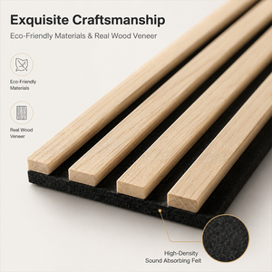 GY GYL-038 Revêtement mural insonorisant pour salon, panneau acoustique en MDF avec NRC 0.9, design à lattes arc-en-ciel européen écologique - Product Image 5