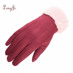 Của phụ nữ ngoài trời nhiệt găng tay cho mùa thu mùa đông hai lớp nhung sang trọng Windproof ba gân da lộn ấm vài phong cách - Product Image 1