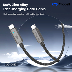 Cable de Carga Rápida Miccell de 100W 5A, Tipo <span class=keywords><strong>C</strong></span> a Tipo <span class=keywords><strong>C</strong></span>, con Velocidad de Transmisión de 480 Mbps, Cable de Carga para Teléfono con Trenzado de Aleación de Zinc - Product Image 5