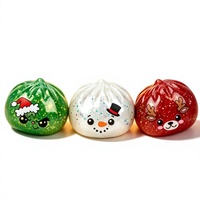 Jouet anti-stress de Noël mignon en forme de boulette de bain-marie en caoutchouc thermoplastique souple à rebond rapide