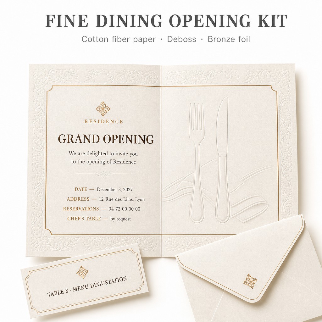 Kit d'ouverture pour restaurant gastronomique