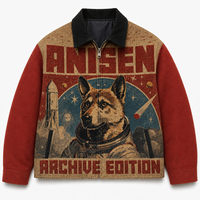 Veste en tapisserie personnalisée à col rabattu pour homme, veste vintage en tissu jacquard à fermeture éclair pour homme