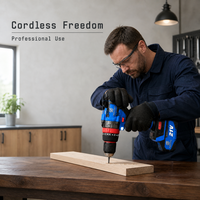 Perceuse à percussion sans fil 21V à couple élevé avec mandrin de 13 mm, perceuse à percussion sans fil sans balais pour le perçage du bois et du métal