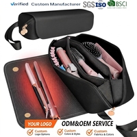 Outils de cheveux Sac de voyage et tapis résistant à la chaleur pour outils chauds Essentiels de voyage pour femmes Étui en cuir pour fer à friser pour outils de cheveux