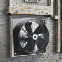 Ventilateur d'extraction axial électrique industriel 450 mm avec roulement à billes et pales en fonte, ventilateur d'extraction de fumée OEM