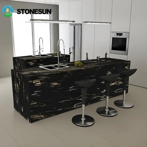 Piano <span class=keywords><strong>Cucina</strong></span> Moderno StoneSun, Isola <span class=keywords><strong>Cucina</strong></span> Personalizzata, <span class=keywords><strong>Top</strong></span> in Marmo Nero Naturale per Mobili da <span class=keywords><strong>Cucina</strong></span> - Product Image 3