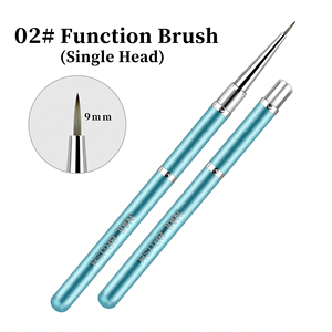 Ensemble de pinceaux à double tête pour détails d'ongles avec logo personnalisé, poils en nylon durables, tube en laiton, outil de manucure pour la peinture acrylique des ongles, pour salon - Product Image 6