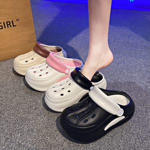 Thick Sole <b>Clogs</b> Women Summer Closed Toe Slip On <b>Plastic</b> Breathable EVA Outsole Fashion Casual Shoes - Product Image 3