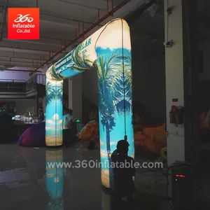 Lengkungan tiup iklan raksasa luar ruangan kustom dengan lampu led untuk acara luar ruangan