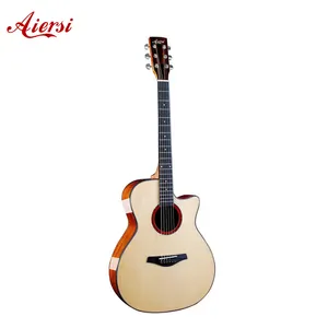 Cina logo kustom produsen gitar Aiersi pabrik diskon besar 40 inci alat musik gitar akustik untuk grosir