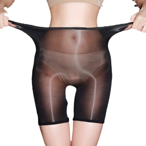 Plus Size Men Sexy Glossy Boxer Briefs Mid-Rise Solid Color Nylon Seamless Underwear - Product Image 5