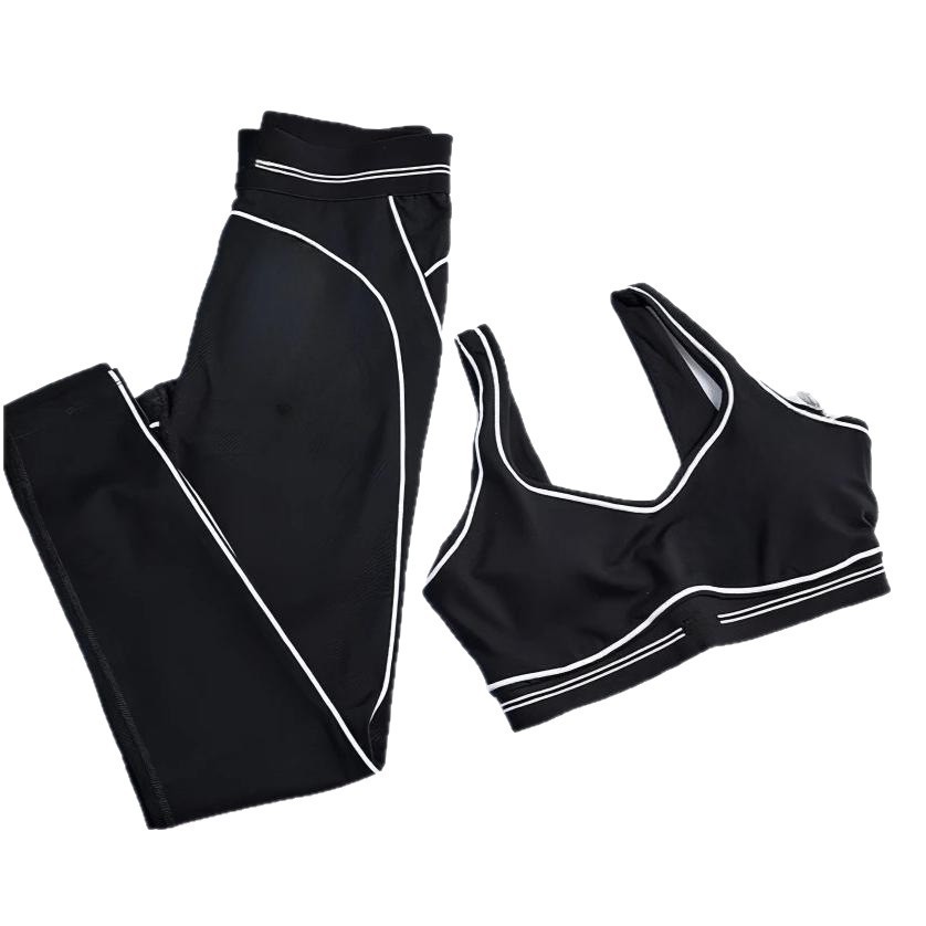 Breathable Summer Letter-Print Yoga Wear Two-Piece Casual Set for Women for Material Pilates & Running Sports Training