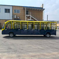 Bus touristique électrique efficace 20 places, mini-bus solaire Q235B, structure en acier, couleur personnalisée, batterie au plomb-acide