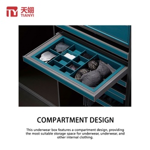 Multi Compartment Underwear <b>Storage</b> Grid Drawer Organizer <b>Box</b> for Walk in Closet Bra Panty Sock Sorting - Product Image 2