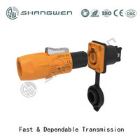 Prise femelle 3 broches étanche IP65, prise mâle Powercon, 20A 250V, verrouillage par rotation, contacts plaqués Ag, coque PA6 UL94 V0