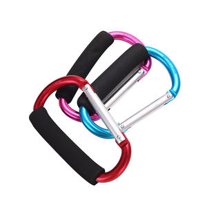 Mosquetón Tipo D de Aleación de Aluminio JH-DSK-HMST 14 #   Gancho para acampar al aire libre, hebilla de transporte multifuncional con agarre negro - Product Image 4