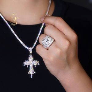 Hot Sell Luxury 925 Sterling Silver Fully Iced Out VVS <strong>Moissanite</strong> <strong>Ring</strong> Custom Hip Hop <strong>Moissanite</strong> Diamond <strong>Ring</strong> for <strong>Men</strong> - Product Image 2