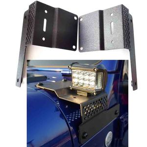 Accesorios todoterreno JL Soportes de vaina de luz dual para Jeep Wrangler JL 4xe Soportes de vainas de luz de 3 pulgadas en <span class=keywords><strong>el</strong></span> <span class=keywords><strong>pilar</strong></span> A en cada lado - Product Image 1