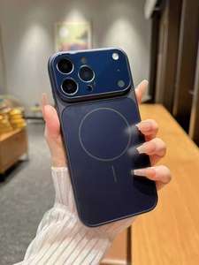 <span class=keywords><strong>Funda</strong></span> de teléfono esmerilada magnética con película de lente de vidrio templado de Color <span class=keywords><strong>Original</strong></span> para <span class=keywords><strong>iPhone</strong></span> 15 16 17 Pro Max PC <span class=keywords><strong>funda</strong></span> de teléfono a prueba de golpes - Product Image 5